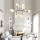 preview thumbnail 4 of 7, Modern Black 12-Light Sputnik Pendant Lamp with White Glass Shade