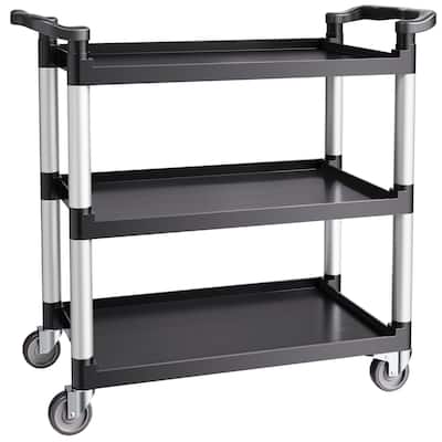 3-Tier Utility Cart with Wheels Heavy Duty Service Cart 500 lbs Capacity - 41.73 x 19.3 x 38.5 in