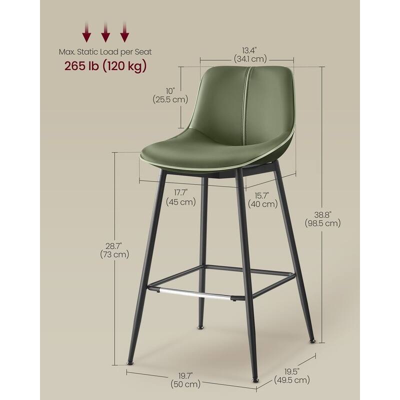 Contemporary Set of 2 Bar Stools - Stylish Seating Solution for Home