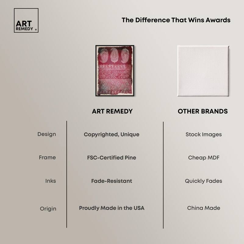 Burgundy Stamps Canvas by Art Remedy