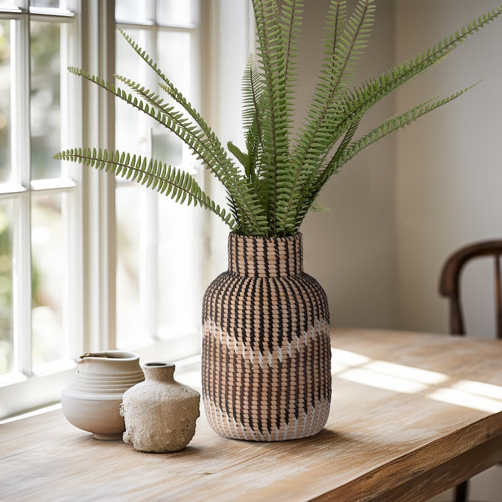 Sagebrook Home Rattan, 13"H Woven Vase, Multi, Natural Fiber Construction