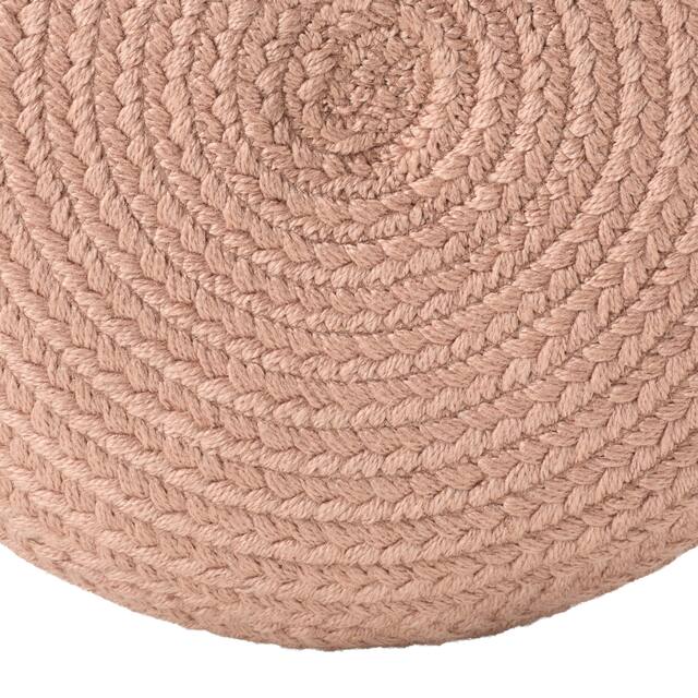 Santa Rosa Woven Jute-look Indoor/ Outdoor Solid Pouf - 18"X18"X12"