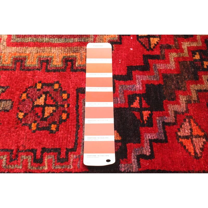 ECARPETGALLERY Hand-knotted Melis Vintage Red Wool Rug - 4'2 x 6'6