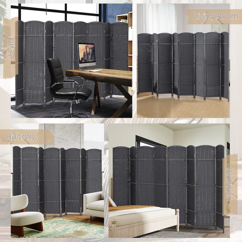 HOMCOM Room Divider, 8 Panel Folding Privacy Screen, 5.6' Tall Freestanding Wall Partition
