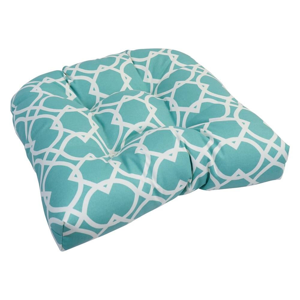 Blazing Needles 19-inch U-Shaped Polyester Outdoor Tufted Dining Chair Cushion