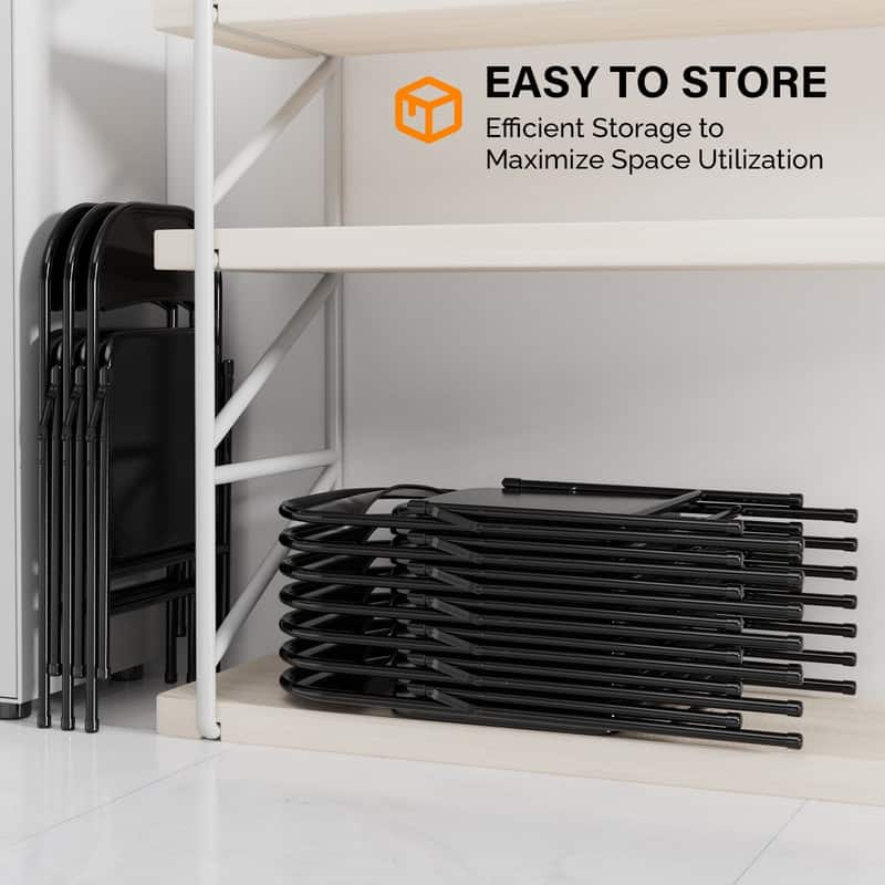 4PC Portable Stackable Stainless Steel Folding Chairs Capacity 350 LBS