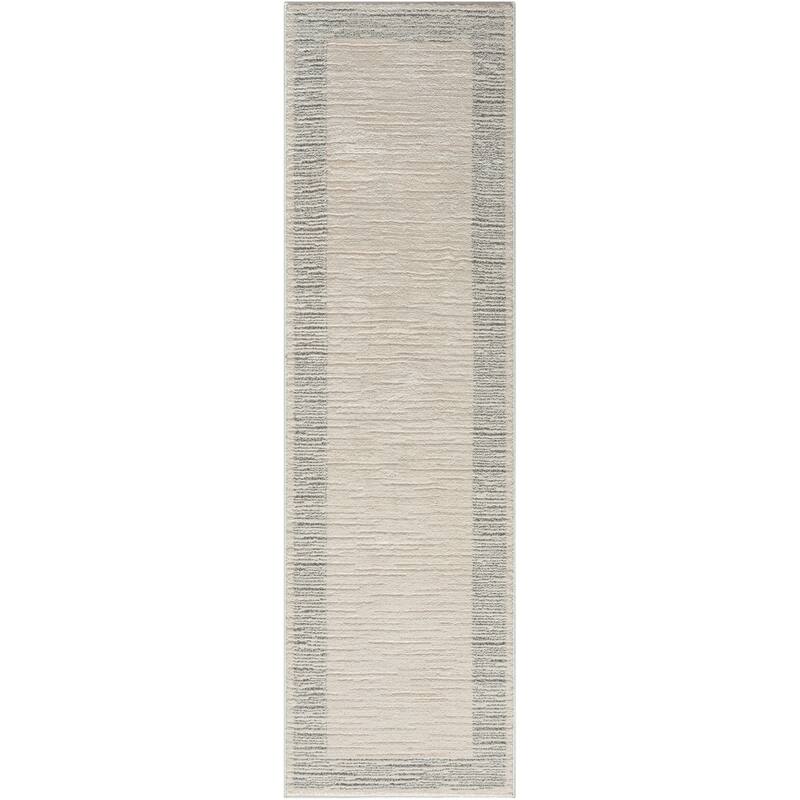 Nourison Santa Cruz Indoor Abstract Area Rug - Grey/Ivory - 2' 2" x 7' 6" - Runner