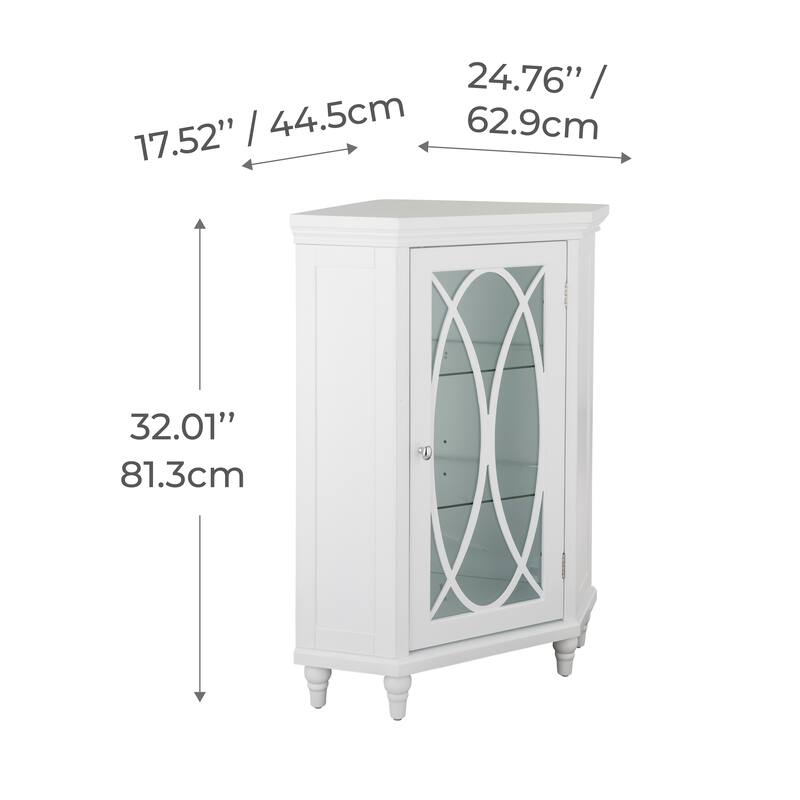 Teamson Home Florence Freestanding Corner Floor Accent Cabinet