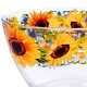 preview thumbnail 3 of 2, STP Goods Sunflowers Glass Salad Bowl Set of 2
