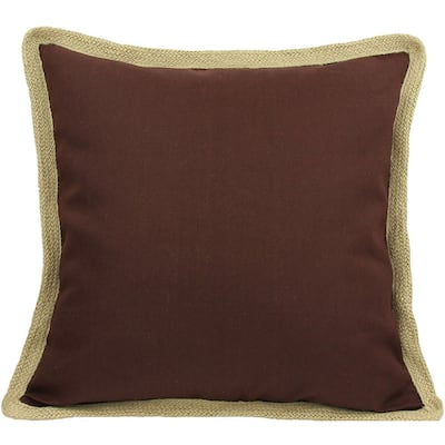 20"x20" Chocolate Linen Blend Zippered Pillow