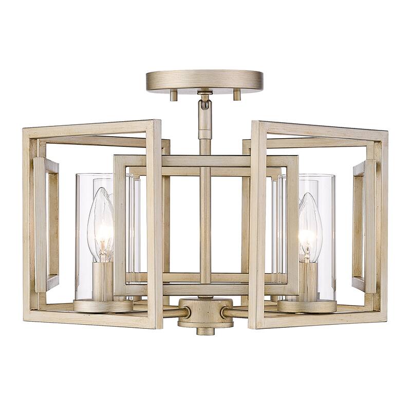 Golden Lighting Marco 4-light Flush Mount in White Gold