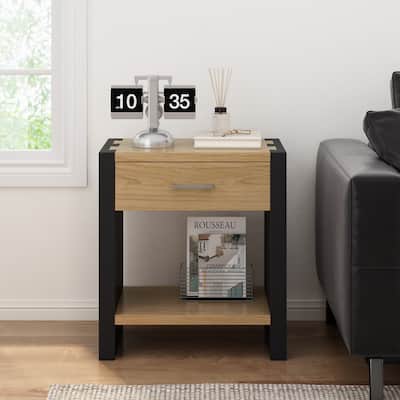 Christopher Knight Home - Quillson MDF 1-Drawer Nightstand with Smooth Glide Drawer