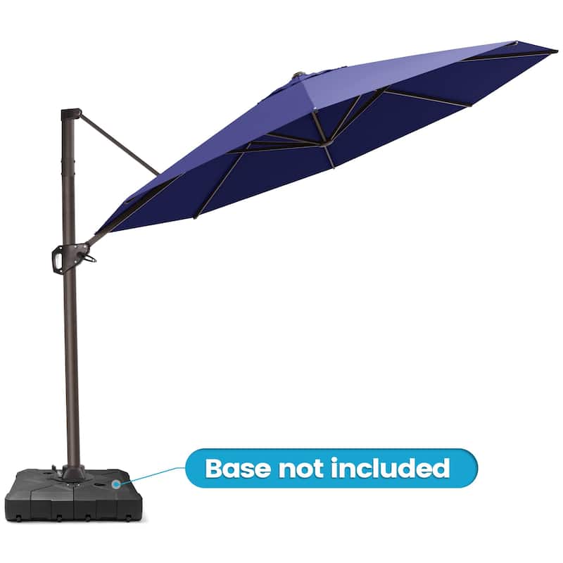 Outdoor 11 Ft Patio Cantilever Offset Umbrella with 360 Degree Rotation