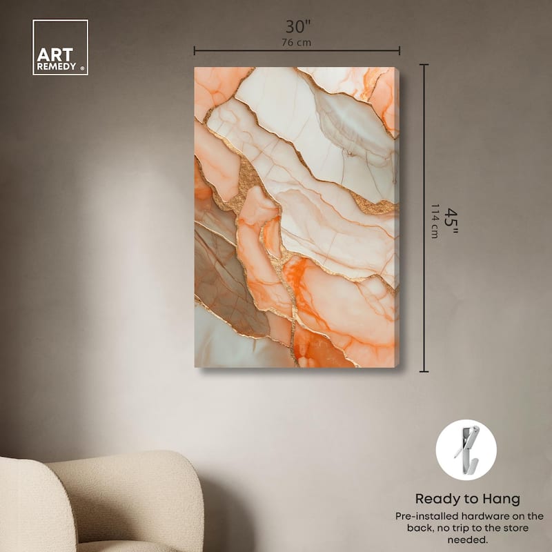 Peach Agate Flow Canvas by Art Remedy, Gallery Wrapped