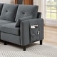 preview thumbnail 36 of 49, 77.36" L Shaped Sectional Sofa with Side Storage Pocket and Reversible Ottoman