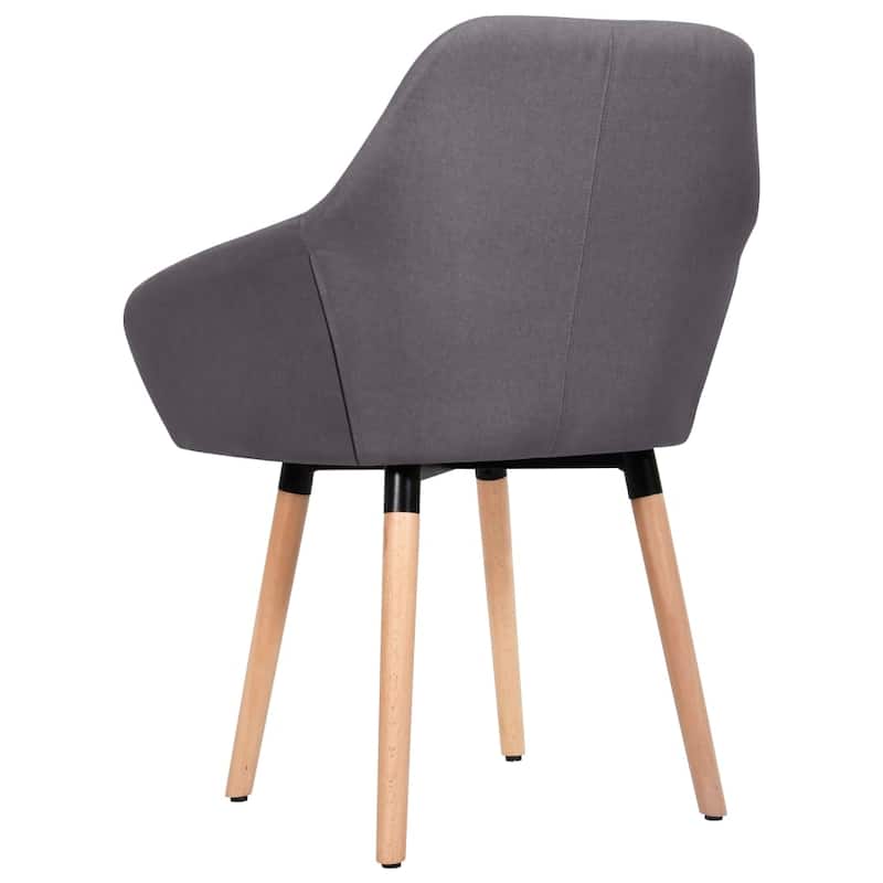 vidaXL Dining Chair Accent Upholstered Arm Chair with Solid Wood Legs Fabric - 24.4" x 21.3" x 32.9"