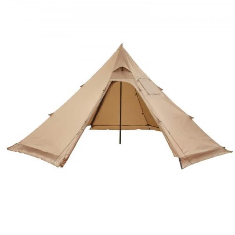 Large Pyramid Camping Tent with Stove Jack and Windproof Waterproof 4-Season Outdoor Shelter - 4-Persons