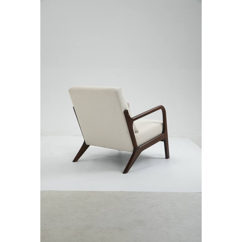 Side Chair Office Chair with Wood Legs, Simple Padded Chair Dining Chair White Vanity Chair Accent Chair