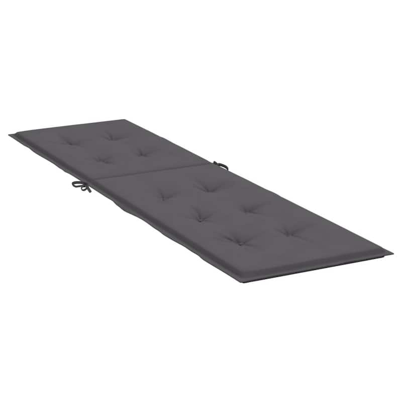Outdoor Cushion for Lounge Chair, Tufted Dark Gray Oxford Fabric