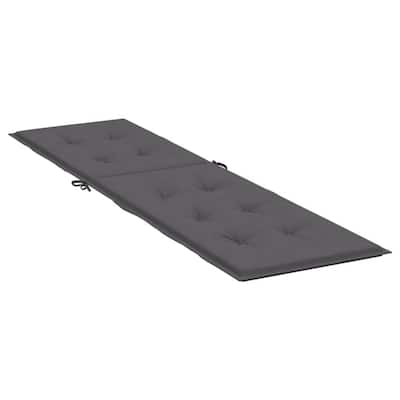 Outdoor Cushion for Lounge Chair, Tufted Dark Gray Oxford Fabric