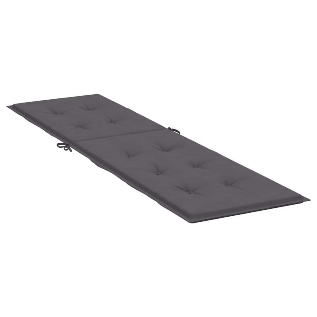 Outdoor Cushion for Lounge Chair, Tufted Dark Gray Oxford Fabric