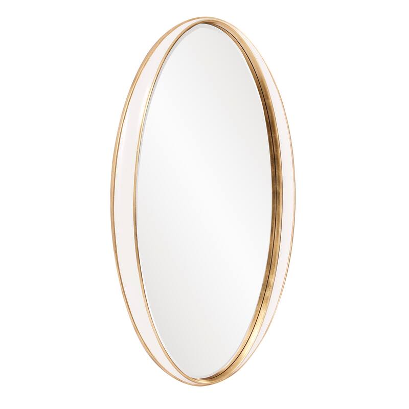 Allan Andrews White & Gold Oval Decorative Rania Wall Mirror