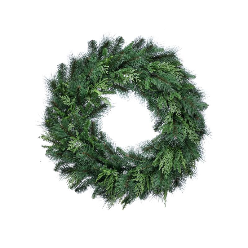 36" Uv Natural Touch Bristle Pine Evergreen Wreath