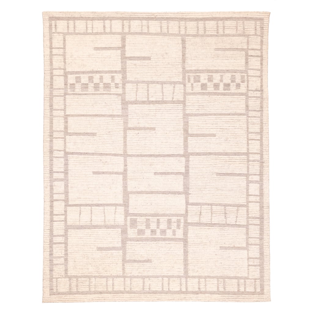 ECARPETGALLERY Hand-knotted Tangier Ivory Wool Rug - 8'0 x 10'3