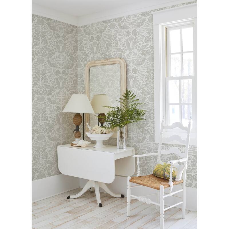 A-Street Prints Nestle Dove Bird Block Print Wallpaper