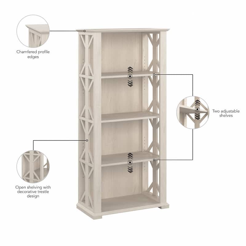 Homestead 4 Shelf Farmhouse Bookcase by Bush Furniture