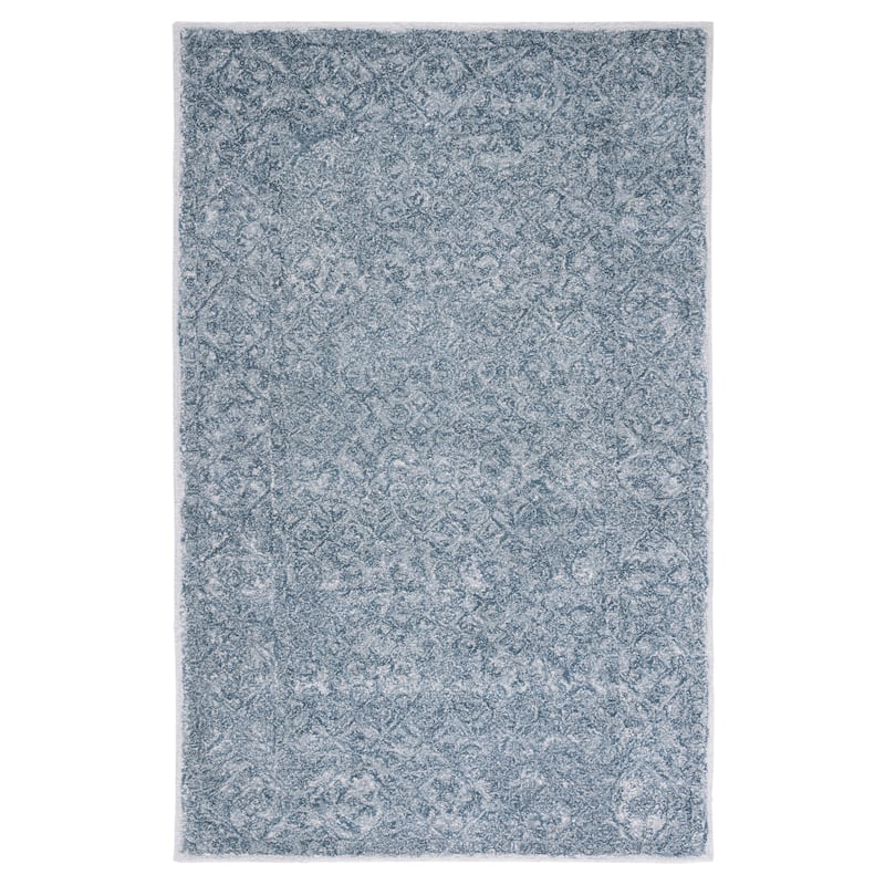 SAFAVIEH Handmade Marquee Hasime Modern Wool Rug - 6' Square - Blue/Grey - Square