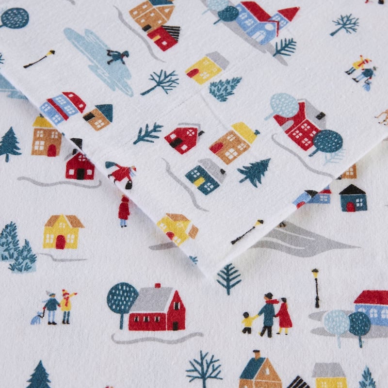 Madison Park Cozy Cotton Flannel Printed Sheet Set