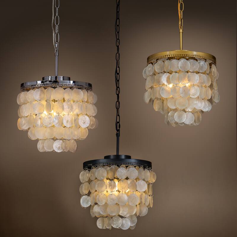 DancyHome Mese - 3 Light Coastal Capiz Shell Chandelier