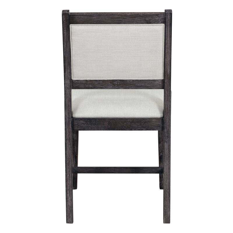 Retro 7-Piece Dining Table Set with Upholstered Chairs and Solid Wood Frame for Stylish Gatherings