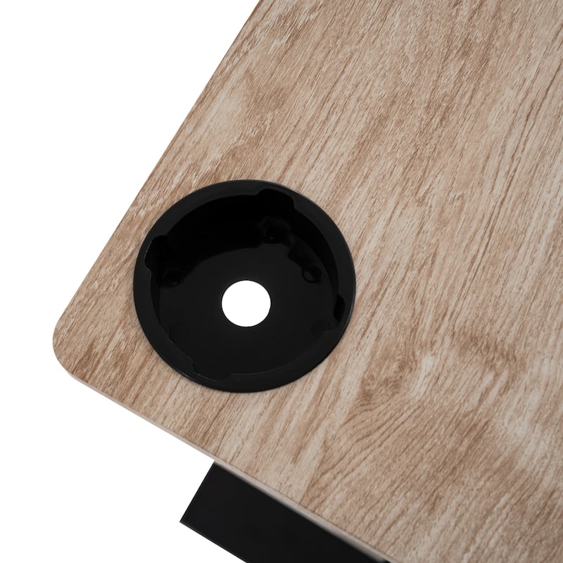 Height-Adjustable Overbed Table with Hidden Casters, Portable Bedside Desk with Tray, Pen Holder, USB & C-Type Ports