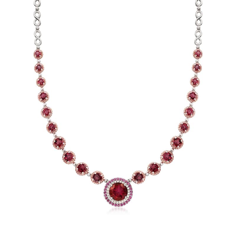 Pinctore Sterling Silver 18" 20.59ctw Multi-Gemstone Necklace