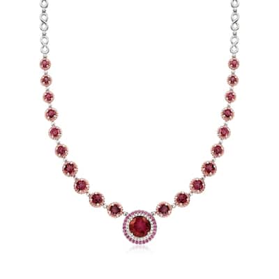 Pinctore Sterling Silver 18" 20.59ctw Multi-Gemstone Necklace
