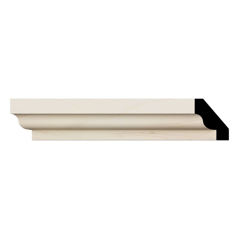 WM60: 1-2/5-in H x 1-in P x 1-3/4-in F x 96-in L Americraft Solid Hardwood Stain Grade Crown Moulding - Maple