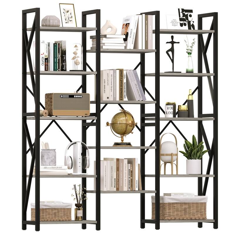 Tall open bookshelf