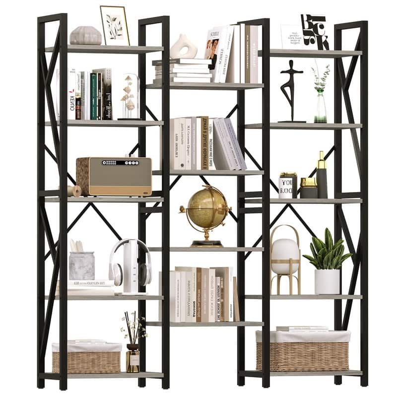 Tall open bookshelf