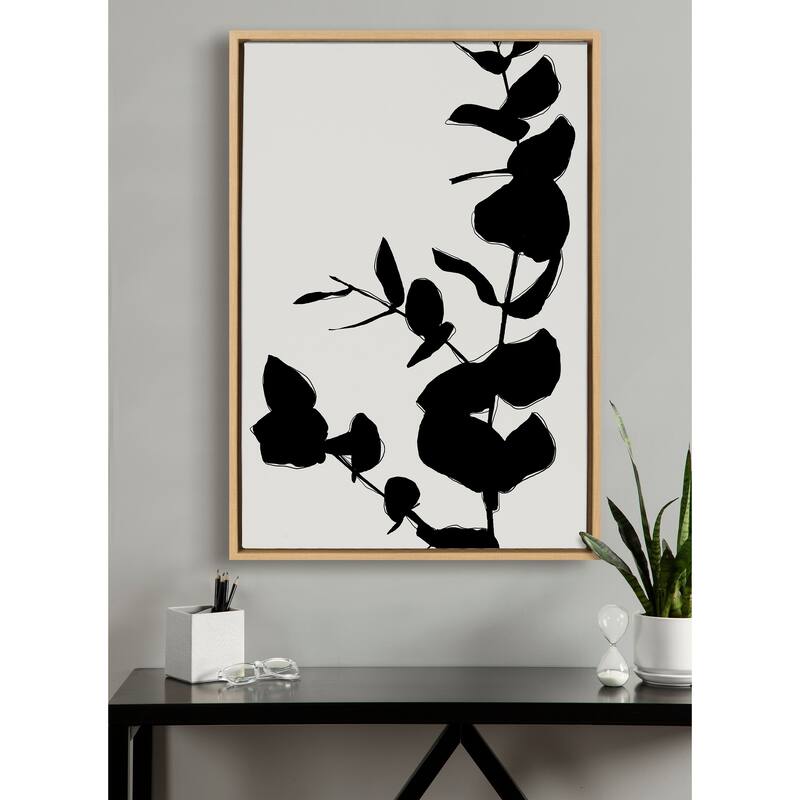 Kate and Laurel Sylvie BB Branch Framed Canvas by Border Bloom