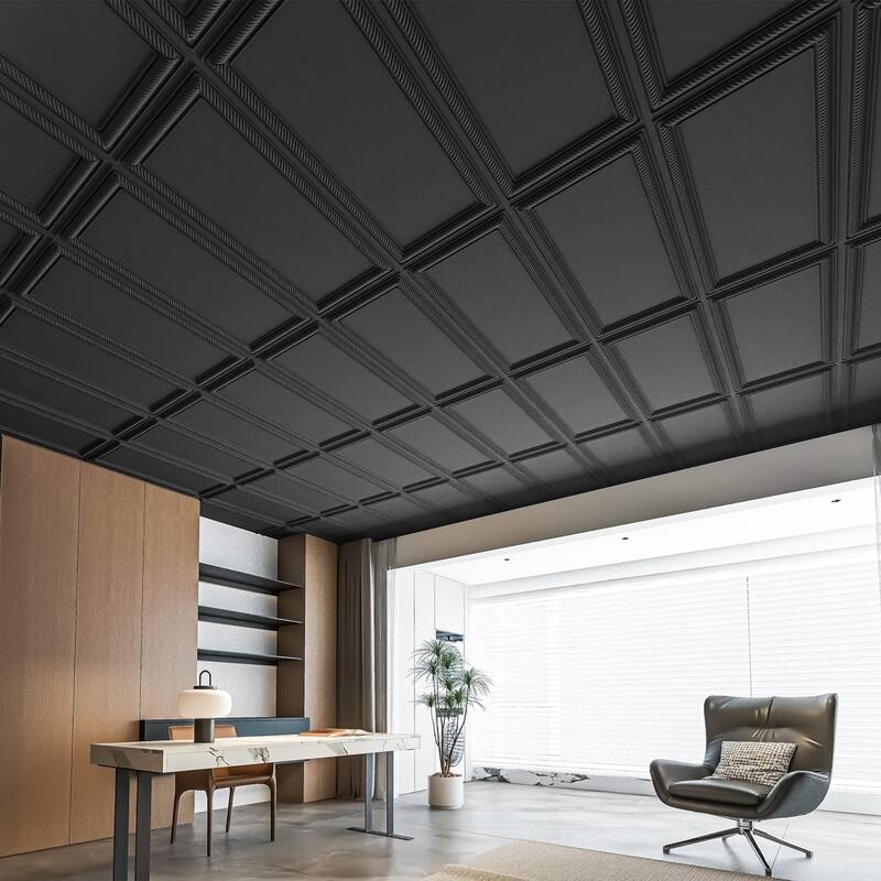 Art3d 24"x48" 3D PVC Wall & Ceiling Panels, Set of 12, Covers 96 Sq.Ft