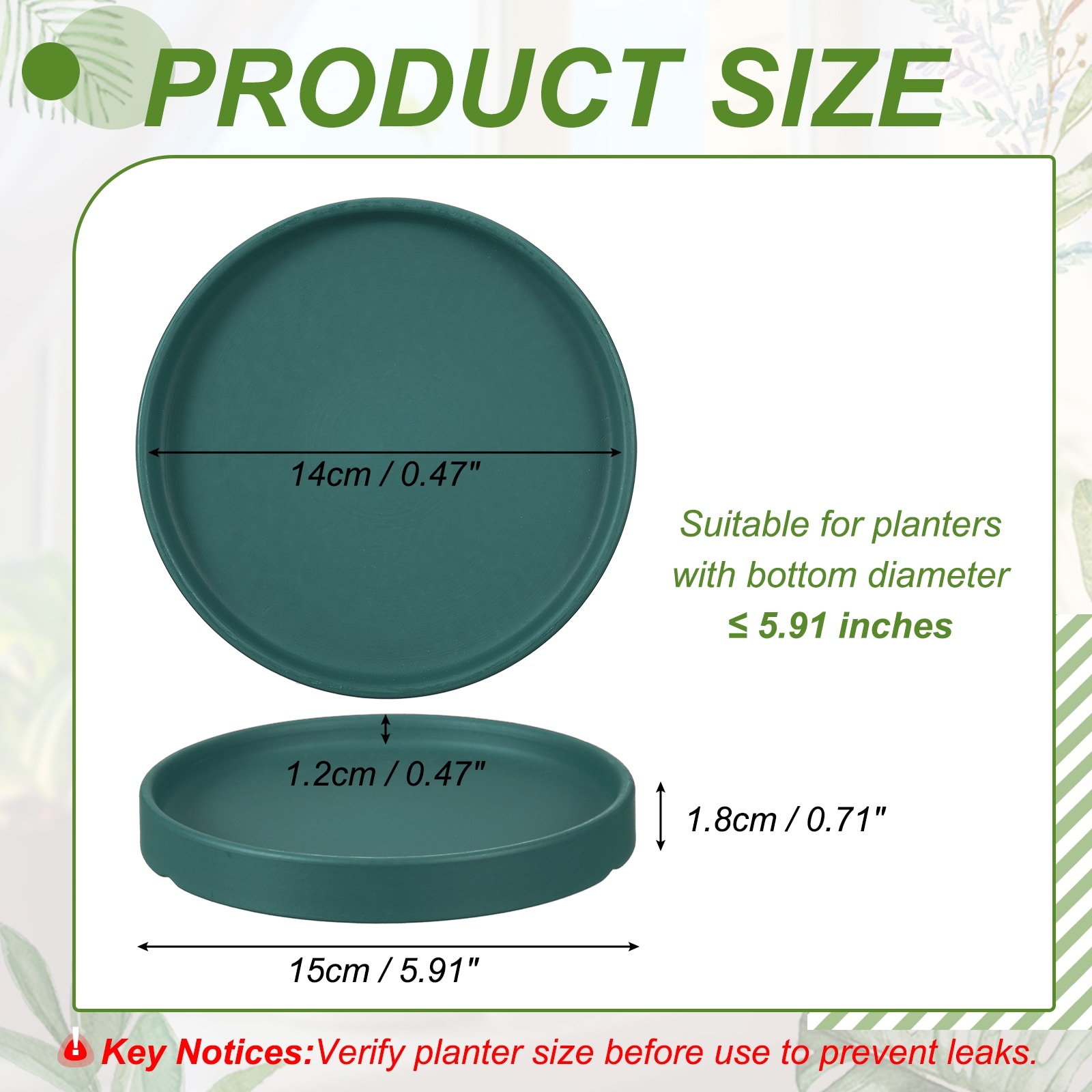 Ceramic Plant Saucers, Round Flower Planter Water Trays Ceramic Plant Saucer Pot Tray