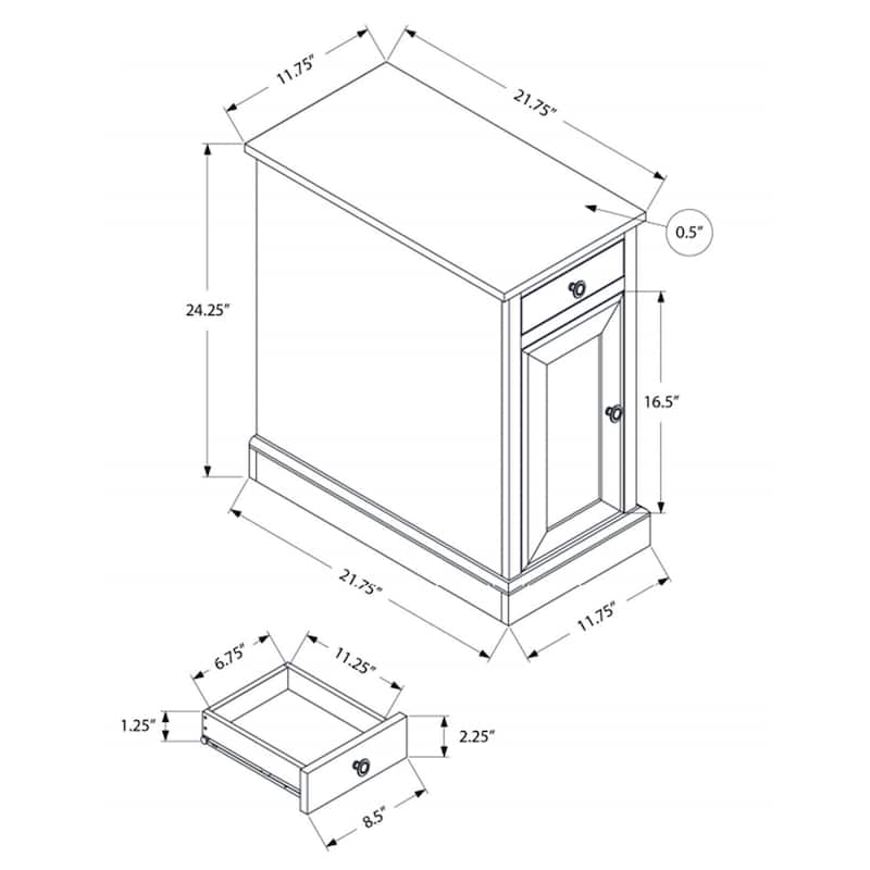 Antique Blue Solid Wood Veneer Accent Table