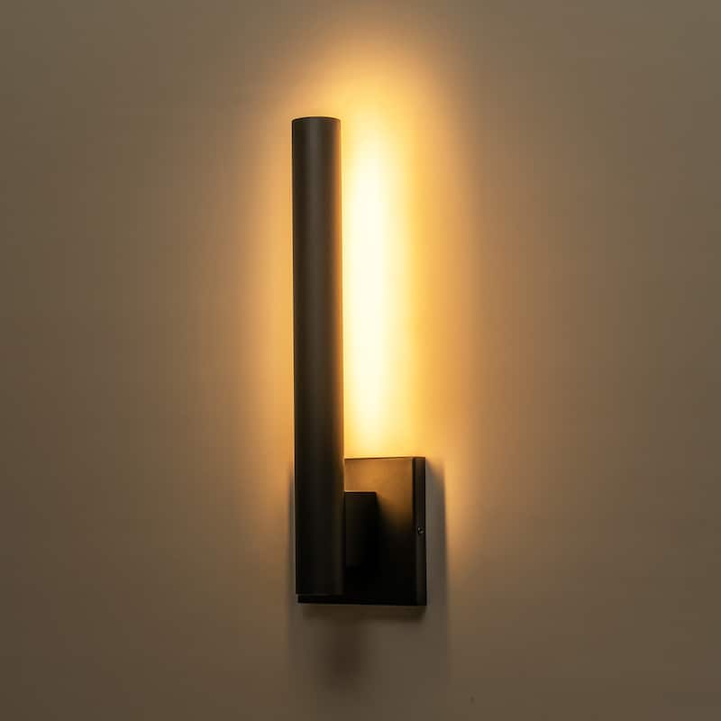 15.5 in. Modern Black Linear Integrated LED Waterproof IP54 Outdoor Wall Light
