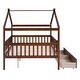 preview thumbnail 5 of 13, Walnut Full Size Wooden House Bed with Two Drawers