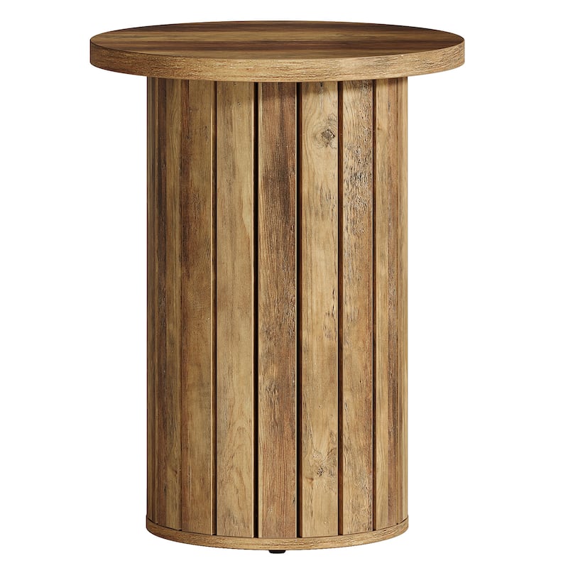Small Round End Couch Side Table with Pedestal Base for Living Room