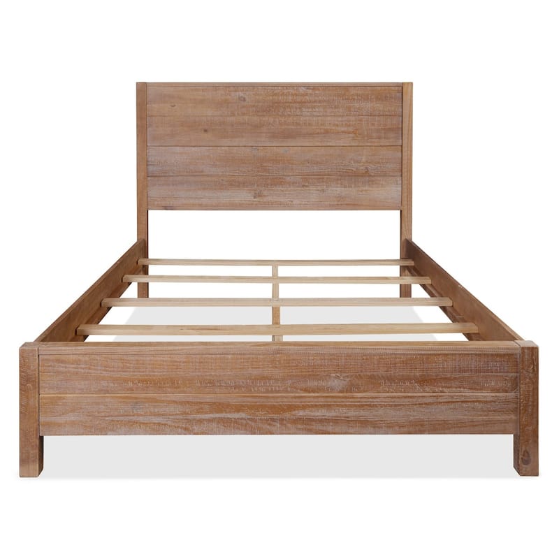 Grain Wood Furniture Montauk Distressed Solid Wood Panel Bed - Driftwood - King