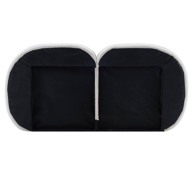 Christopher Knight Home - Lunara Modern Teddy Fleece Upholstered Platform Bed Frame with Split Headboard, Heavy-Duty Support