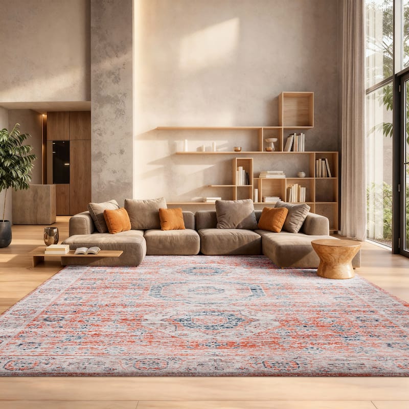 SAFAVIEH Madison Billye Vintage Rug - 9' x 12' - Rust/Ivory